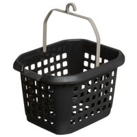 Wasknijpers ophang mandje/bakje - 22 x 13 x 17 cm - antraciet grijs - kunststof