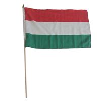 Luxe zwaaivlag/handvlag Hongarije 30 x 45 cm op stok