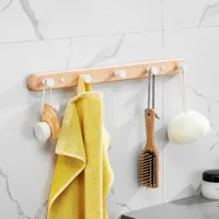 SARIHOSY Luxe Zwarte Houten Wandkapstok SARIHOSY Luxe Zwarte Houten Wandkapstok