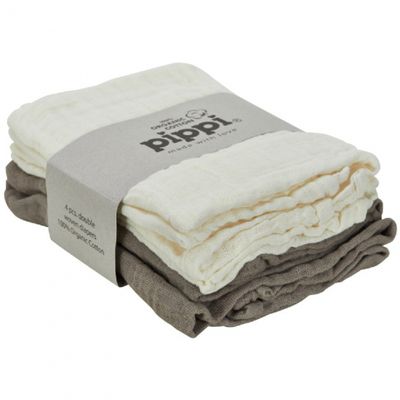 Pippi luierdoeken Diapers junior 65 x 65 cm katoen beige/