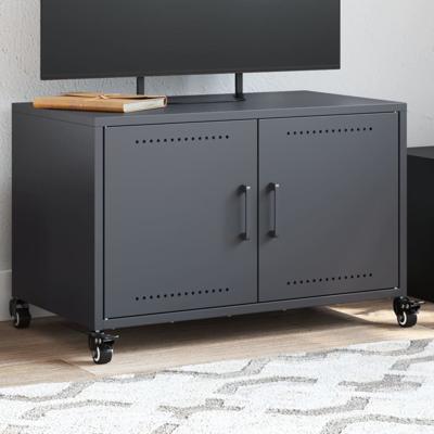 Tv-meubel 68x39x43,5 cm koudgewalst staal antracietkleurig