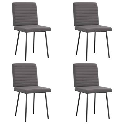 Eetkamerstoelen 4 st kunstleer grijs
