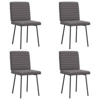 Eetkamerstoelen 4 st kunstleer grijs