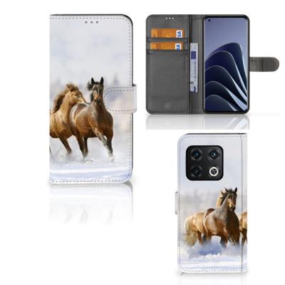 OnePlus 10 Pro | Telefoonhoesje | Met pasjeshouder | Paarden