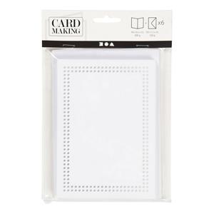 Creativ Company Kaarten om te borduren wit, set van 6