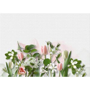 Inductiebeschermer - Wit met Roze Tulpen - 59x52 cm