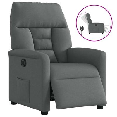 Fauteuil elektrisch verstelbaar stof donkergrijs