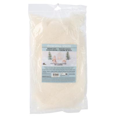Kunstsneeuw Bio - in zak - 4 liter - wit - sneeuwvlokken - nepsneeuw - winterversiering