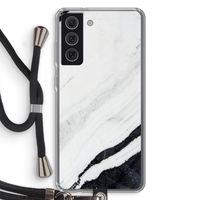 Elegante marmer: Samsung Galaxy S21 FE Transparant Hoesje met koord