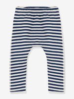 Gestreepte babybroek in tubing - PETIT BATEAU blauw