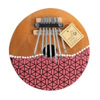 Karimba of Duimpiano van Kokosnoot - Roze Hexagons (ca. 14 x 8 cm)