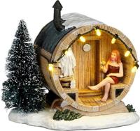 Barrel sauna battery operated l11,5xb10xh12cm - Luville
