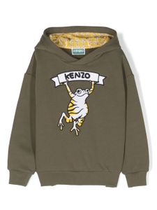 Kenzo Kids hoodie en coton mélangé à logo imprimé - Vert