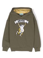 Kenzo Kids hoodie en coton mélangé à logo imprimé - Vert - thumbnail