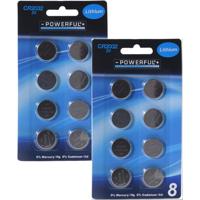 Powerful knoopcel batterijen - CR2032 - 16x stuks - rekenmachine - horloge - afstandsbediening