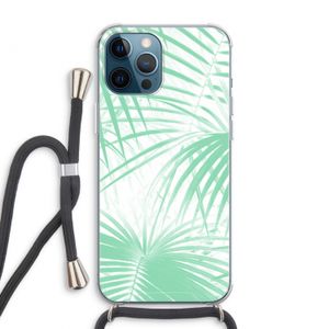 Palmbladeren: iPhone 12 Pro Max Transparant Hoesje met koord