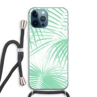 Palmbladeren: iPhone 12 Pro Max Transparant Hoesje met koord