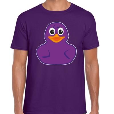 Verkleed T-shirt heren - eend - paars - Carnaval/themafeest