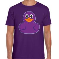 Verkleed T-shirt heren - eend - paars - Carnaval/themafeest