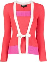 Paule Ka cardigan colour block en maille - Rouge