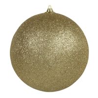 Othmar Decorations Grote decoratie kerstbal - goud glitters - 18 cm - kunststof   -