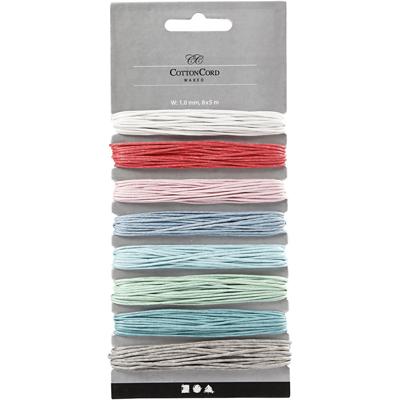 Creativ Company Katoenkoord, dikte 1 mm, pastelkleuren, 8x5 m/ 1 doos