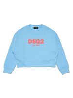 DSQUARED2 KIDS sweat en coton à logo imprimé - Bleu