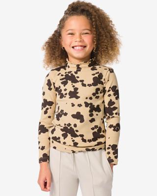 HEMA Kinder T-shirt rib dieren bruin (bruin)