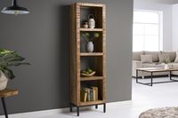 Stevige plank IRON CRAFT 176cm mangohouten boekenkast vier vakken industrieel design - 42375 Stevige plank IRON CRAFT 176cm mangohouten boekenkast vier vakken industrieel design - 42375