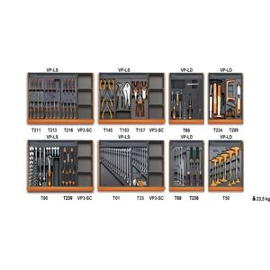 Beta 5938U/2T Assortiment van 210 gereedschappen voor universeel gebruik in voorgevormde ABS inlegbakken - 059381062 059381062