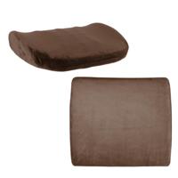 Zit/Rugkussen stoel - bruin - bureaustoel/autostoel - set van 2