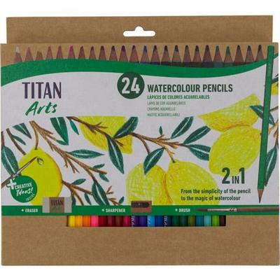 Aquarel Kleurpotloden Titan Arts Multicolour 24 Onderdelen