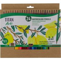 Aquarel Kleurpotloden Titan Arts Multicolour 24 Onderdelen