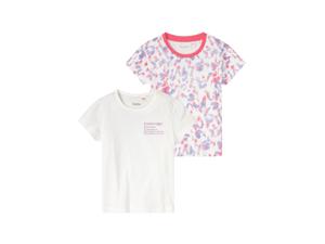 lupilu Meisjes T-shirts (122/128, Wit/paars/roze)