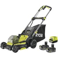 Rasaerba a spinta 18V - RYOBI - Taglio Ø 40 cm - Raccolta e mulching - 2 batterie 18V 4 Ah + 1 caricabatterie