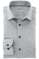 OLYMP Level Five 24/Seven Body Fit Jersey shirt zilvergrijs, Effen