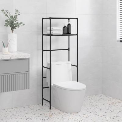 VidaXL Toiletrek 2-laags 53,5x28x143 cm ijzer zwart
