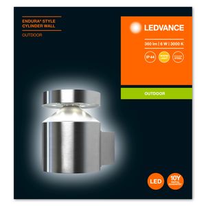 LEDVANCE ENDURA STYLE Cylinder Buitengebruik muurverlichting Niet-verwisselbare lamp(en) LED Roestvrijstaal