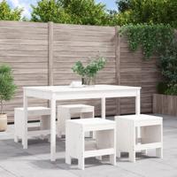 5-delige Tuinset massief grenenhout wit