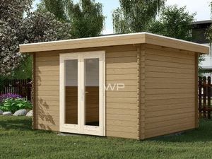 Woodpro Duiven Tuinhuis 350x300 cm 28 mm vuren blank- Plat dak- Onbehandeld vurenhout- Woodpro