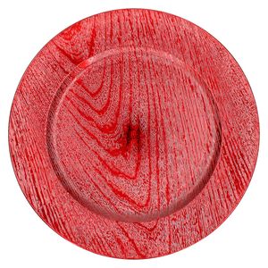 Kaarsenbord/onderbord - rood - kunststof - 33 cm - Kaarsenplateaus