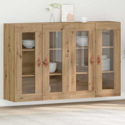 Wandkasten Set van 2 Ambachtelijk Eiken 69,5 x 34 x 90 cm Geengineerd Hout