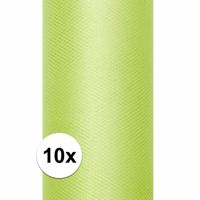 Glitter tule stof - 10x - groen - 15 x 900 cm - hobbyartikelen/knutselspullen Glitter tule stof - 10x - groen - 15 x 900 cm - hobbyartikelen/knutselspullen