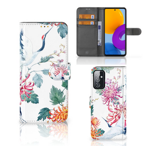 Samsung Galaxy M52 Telefoonhoesje met Pasjes Bird Flowers