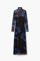 Slank bloemenjurk - BLUE - L