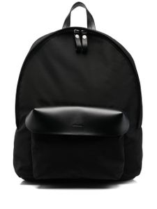Jil Sander sac à dos à logo embossé - Noir