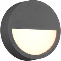 LED Tuinverlichting - Wandlamp Buitenlamp - Trion Pido - 9W - Warm Wit 3000K - Rond - Mat Antraciet - Aluminium - thumbnail