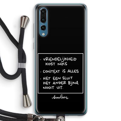 Mijn Motto's: Huawei P20 Pro Transparant Hoesje met koord