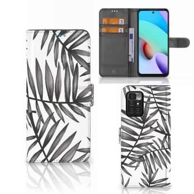 Xiaomi Redmi 10 Hoesje Leaves Grey Xiaomi Redmi 10 Hoesje Leaves Grey