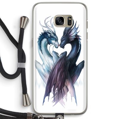 Yin Yang Dragons: Samsung Galaxy S7 Edge Transparant Hoesje met koord